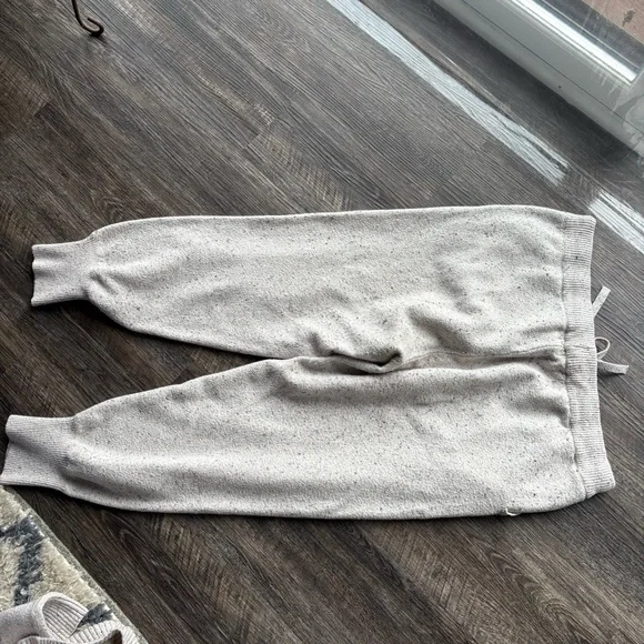 Sweater Set - joggers & v-neck sweater - speckled cream color - cotton blend - Picture 7 of 11